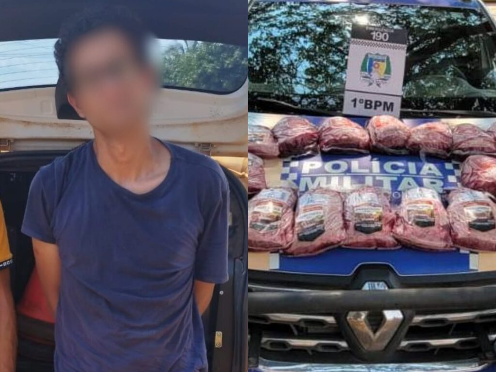 Dois homens são presos pelo 1° BPM suspeitos de furtarem peças de picanha em atacadista de Palmas