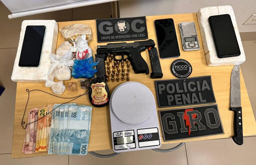 Em Palmas, casal é preso pela FICCO pelos crimes de tráfico de drogas, organização criminosa e posse ilegal de arma de uso restrito
