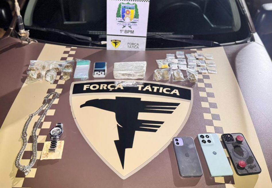 Dois homens são presos pela Força Tática por tráfico de drogas e embriaguez ao volante após tentativa de fuga na região norte de Palmas